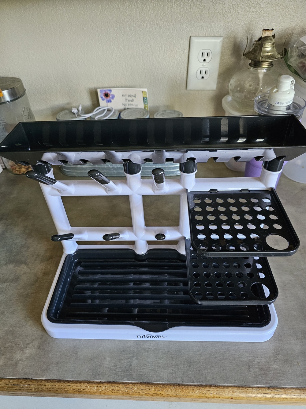Dr. Brown's White and Black Baby Bottle Drying Rack
